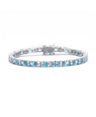 Classic Sterling Silver Vibrant Colored 4MM CZ Tennis Bracelet