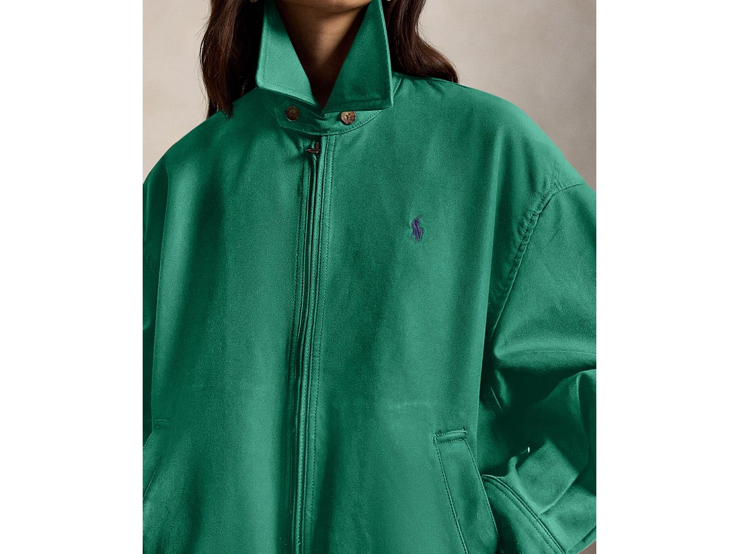 Женская куртка Polo Ralph Lauren Long-Sleeve Bomber, цвет: Зелёный — фото 3