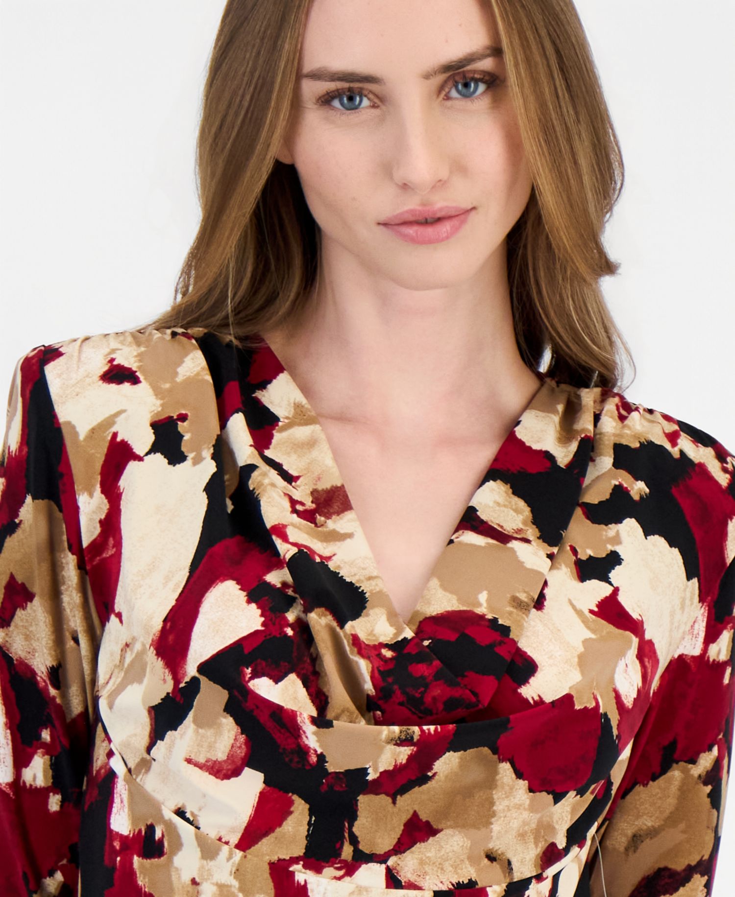 Women's Cowl Neck Long-Sleeve Blouse