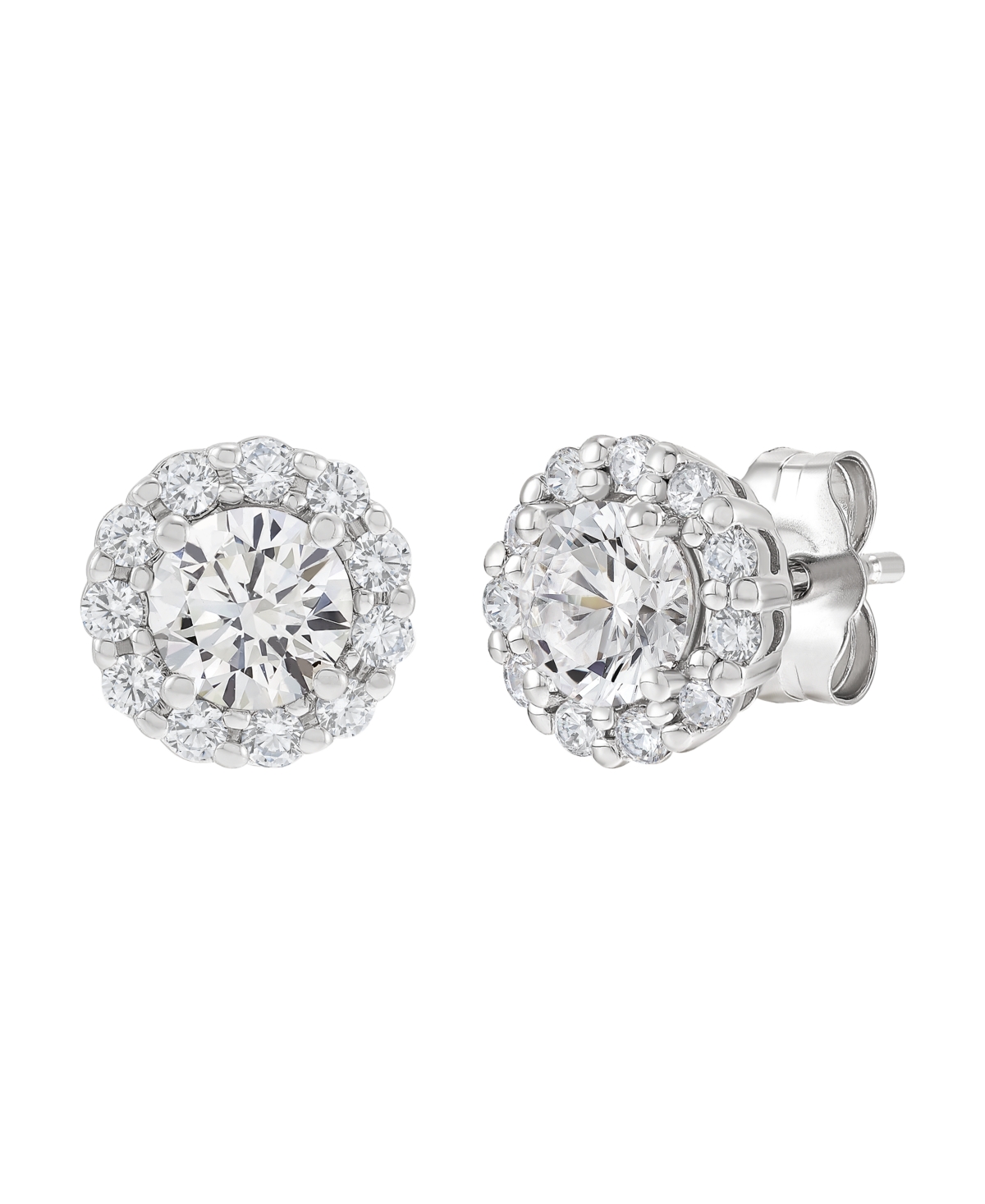 Macy's Igi Certified Lab-Grown Diamond Stud Earrings (2 ct. t.w.) in 14k White Gold - 14k White Gold