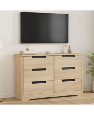 6 Drawer Dresser for Bedroom Modern Closet Dresser Organizer with Embedded Handles, Wooden Chest of Drawers for Living Room,Nursery and Hallway