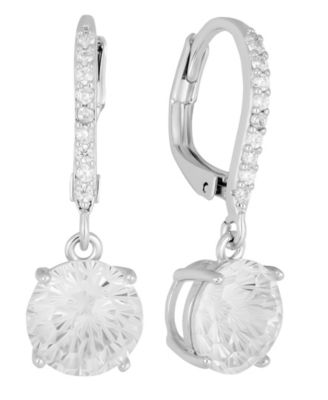 Sterling Silver Starlight Cubic Zirconia Leverback Earrings