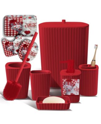8 Piece Complete Bathroom D&eacute;cor and Accessory Set with Bath Rugs