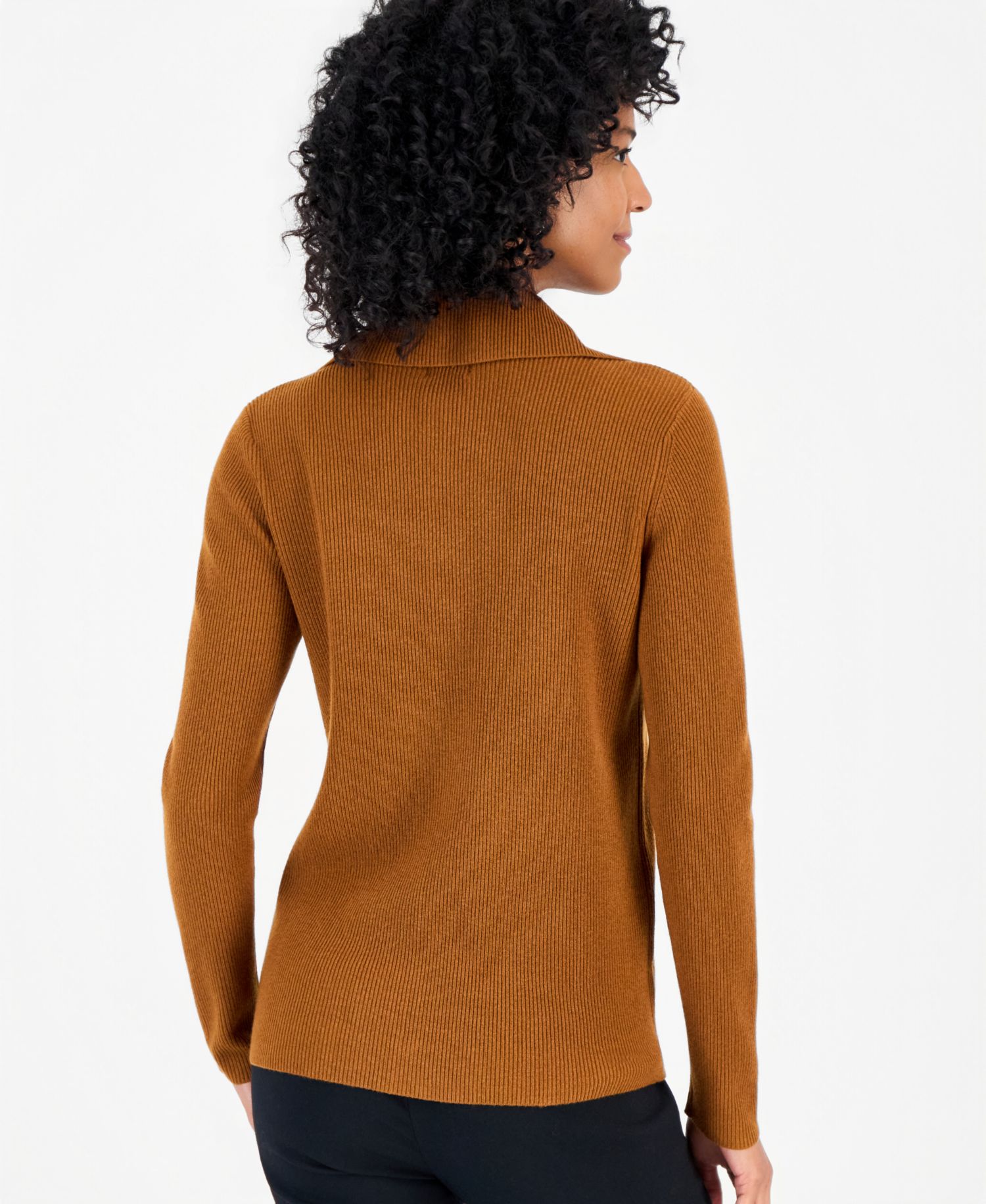 Petite Collared Long-Sleeve Button Cardigan