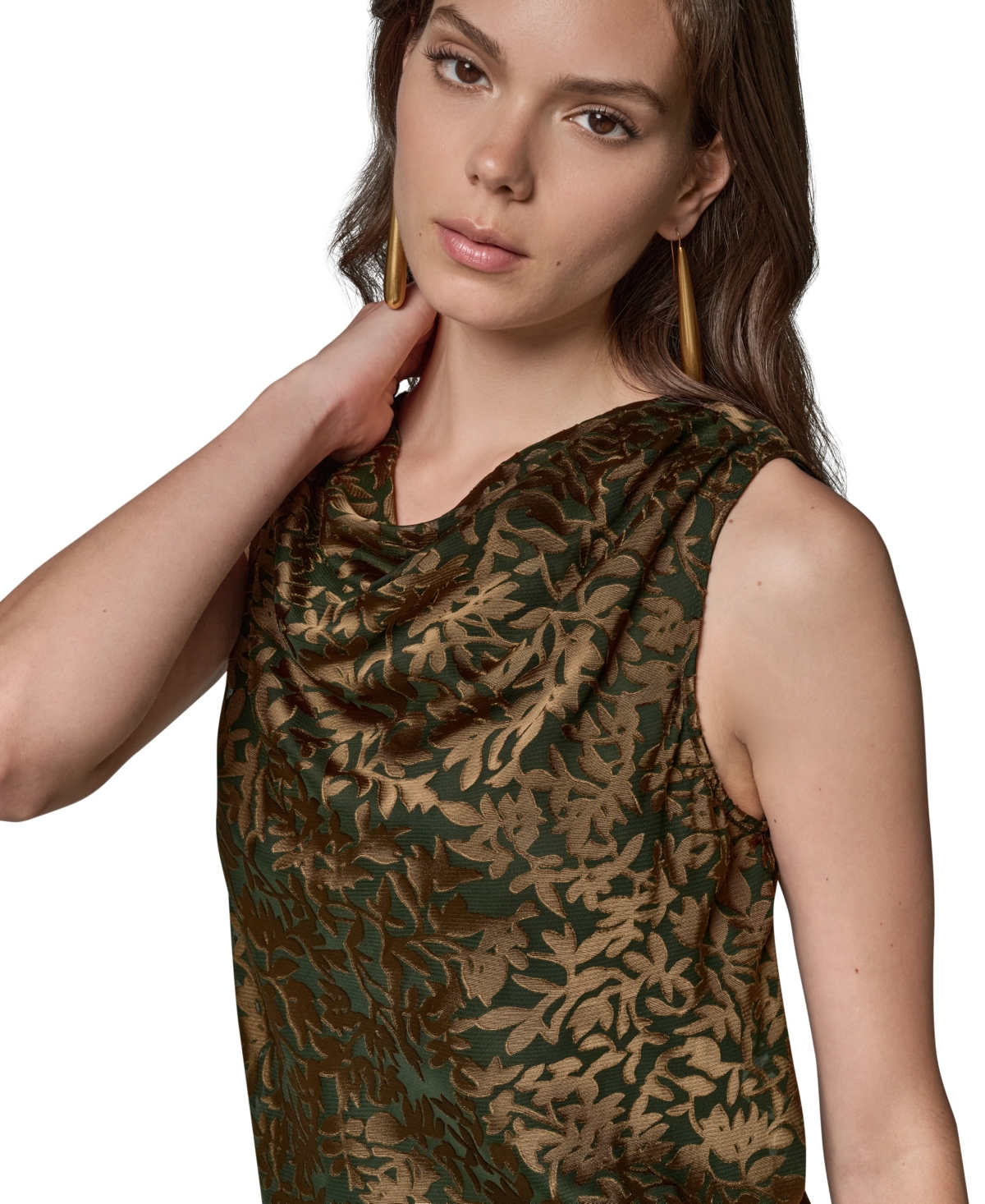 Donna Karan New York Women's Floral Vine Sleeveless Top