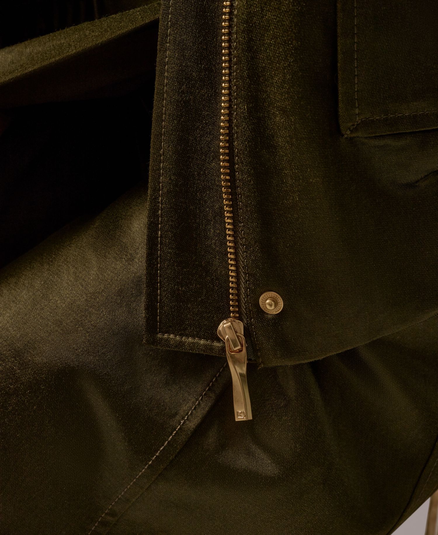 Women's Glazed Cotton Zip-Front Jacket