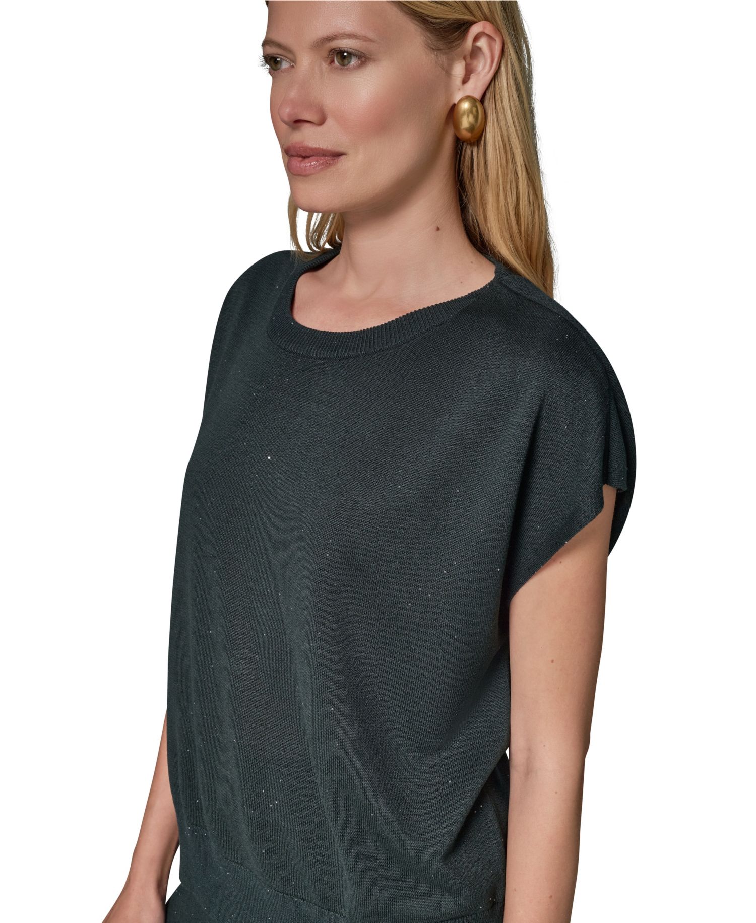 Women's Crewneck Cap-Sleeve Sweater