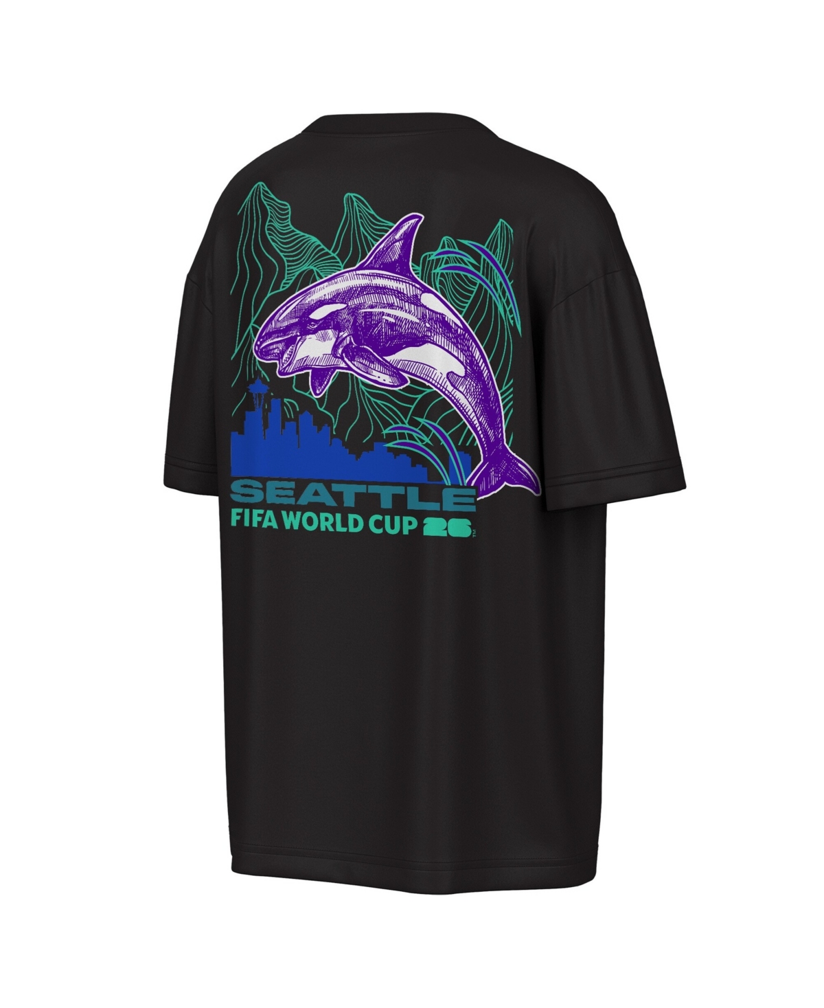 Outerstuff Men's Black Fifa World Cup 2026 Seattle Big City Poster T-Shirt