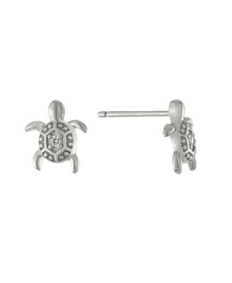 Cubic Zirconia Turtle Stud Earrings