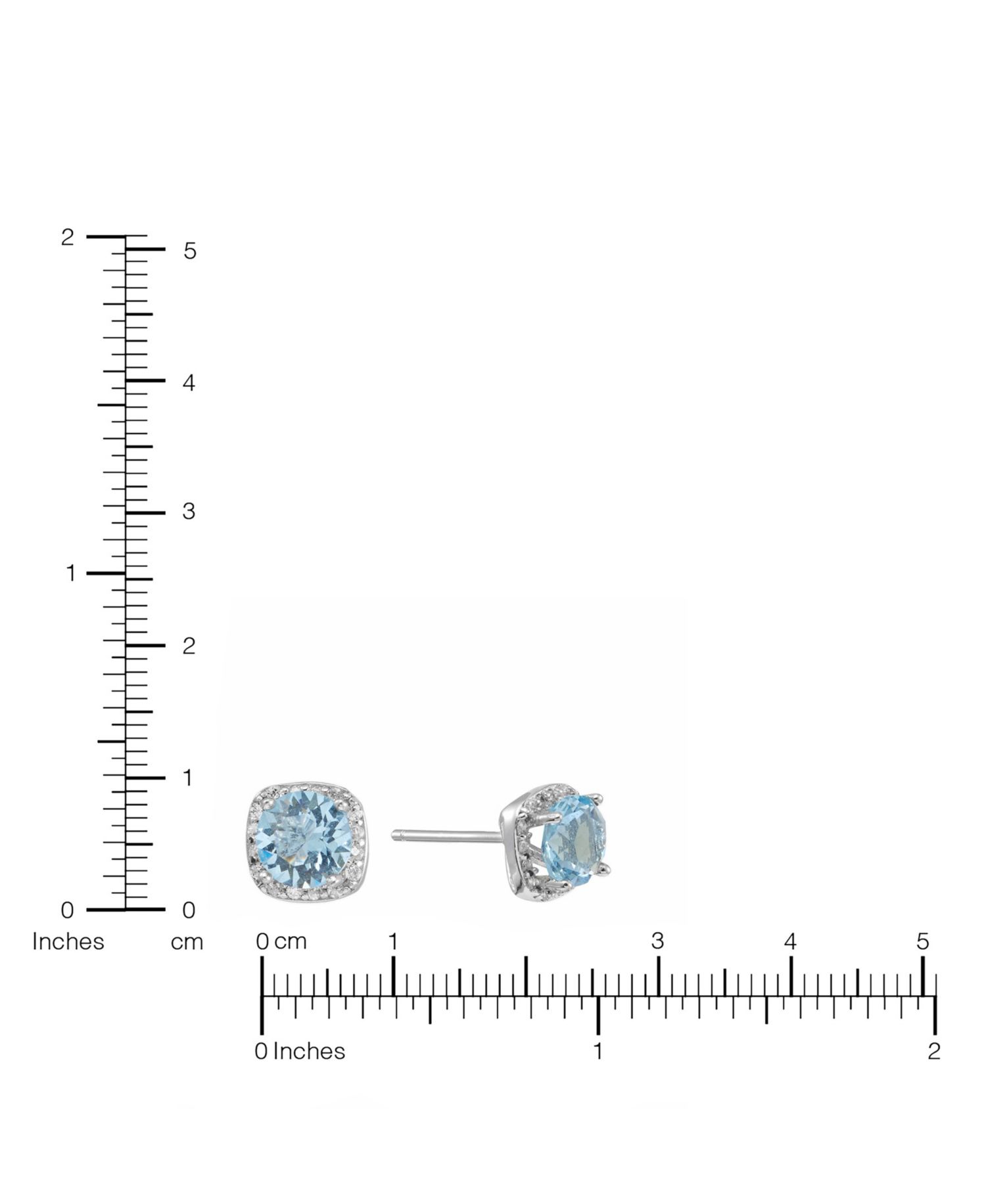 Sterling Silver 6mm Round Crystal with Cubic Zirconia Halo Stud Earrings