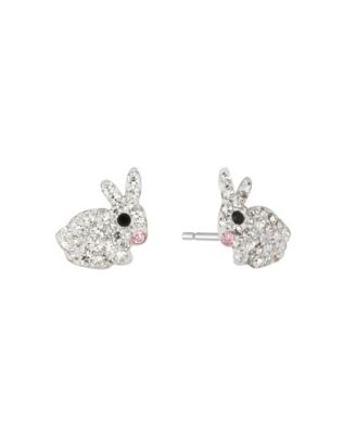 Crystal Pave Bunny Stud Earrings