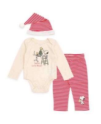 Baby Boys ( new born to 24 M )' Christmas Bodysuit Pants and Hat Set