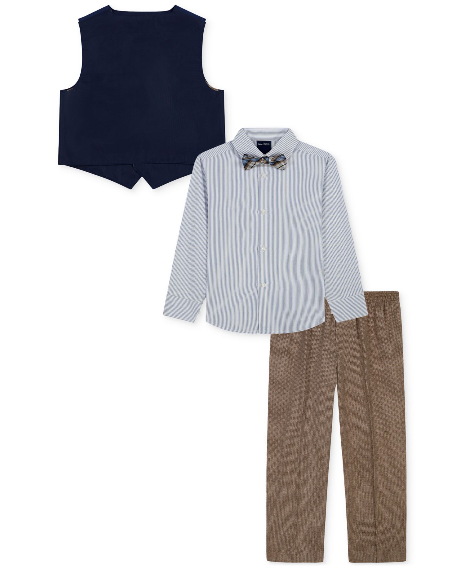 Baby Boys' Long-Sleeve Shirt, Vest, Pants and Tie, 4-Piece Set