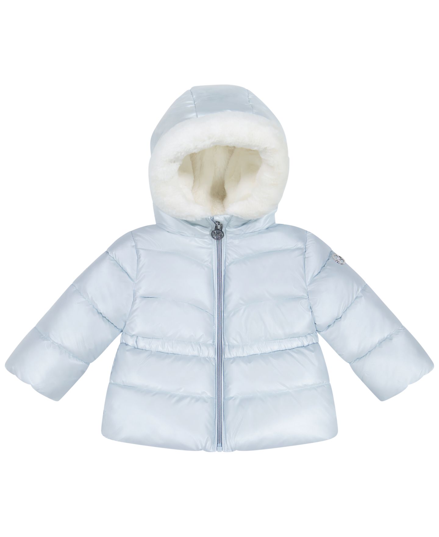 Куртка Michael Kors Peplum Puffer для девочек-малышей, цвет: Бледный синий — фото 1