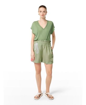 Women's High-Rise Placed Print Shorts, Lucebert Print