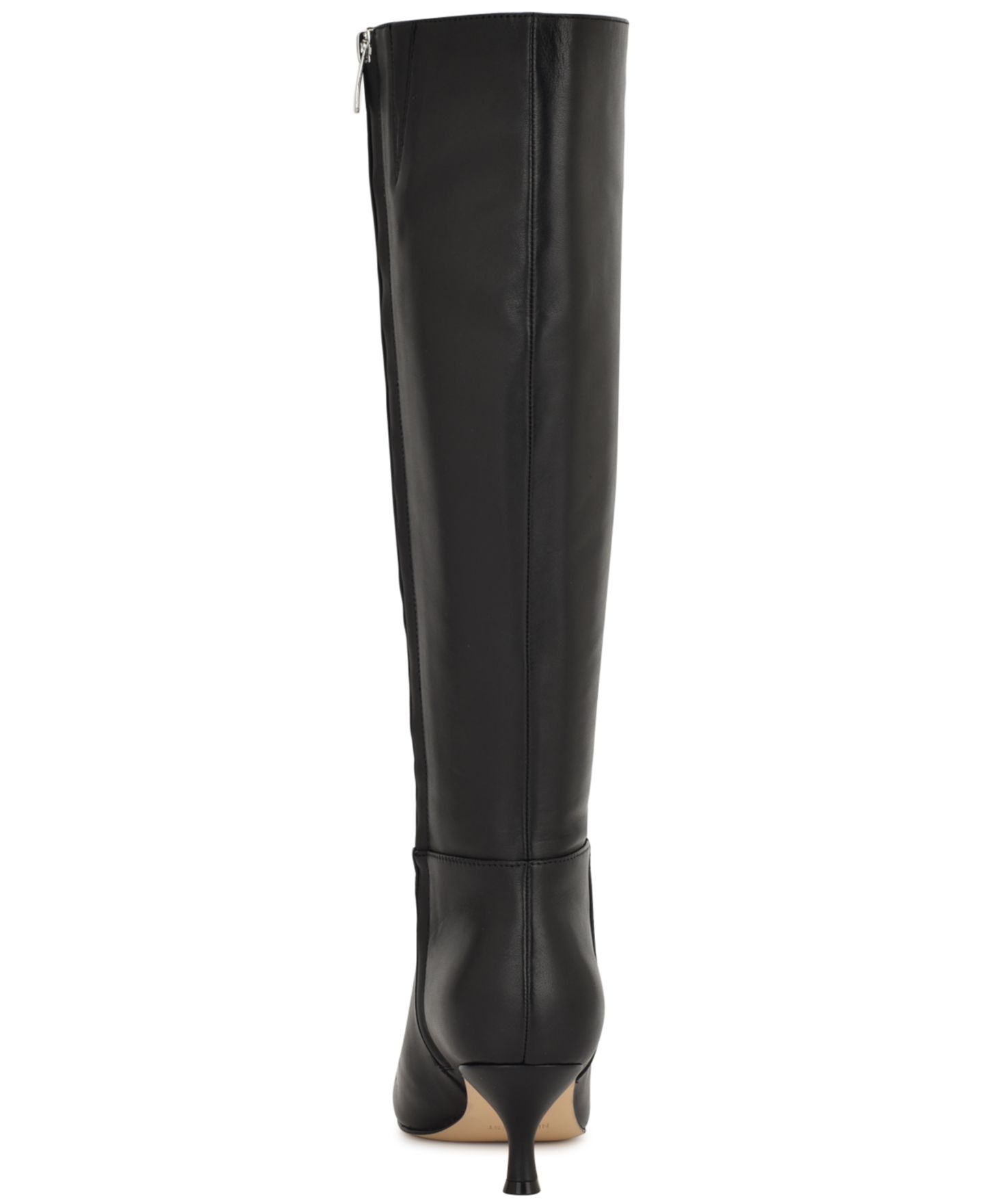 Женские ботинки Nine West Somas Tall Kitten Heel Dress Boots, Regular & Wide Calf, цвет: Чёрный кожаный — фото 3