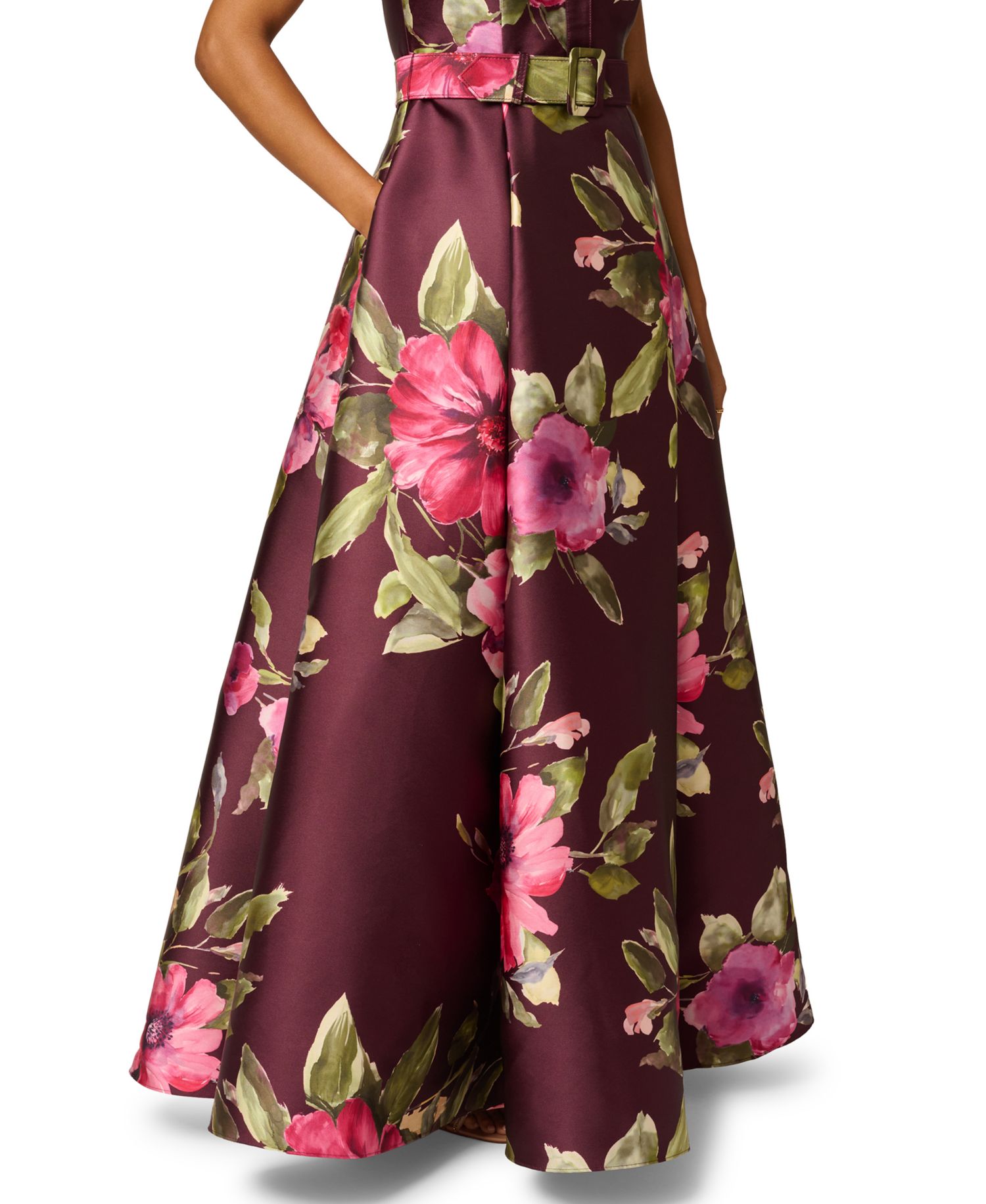 Women's V-Neck Floral Ball Gown