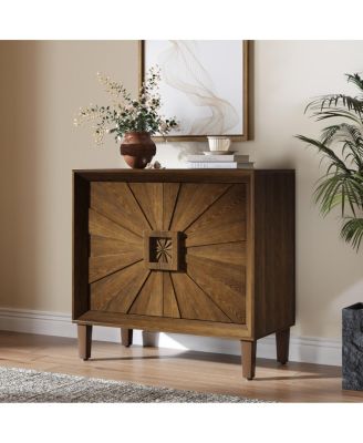 31.5" Mid-Century Sunburst Credenza with Adjustable Shelves