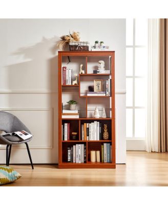Free Combination Wood Open Bookshelf with Anti-Tip Storage Organizer