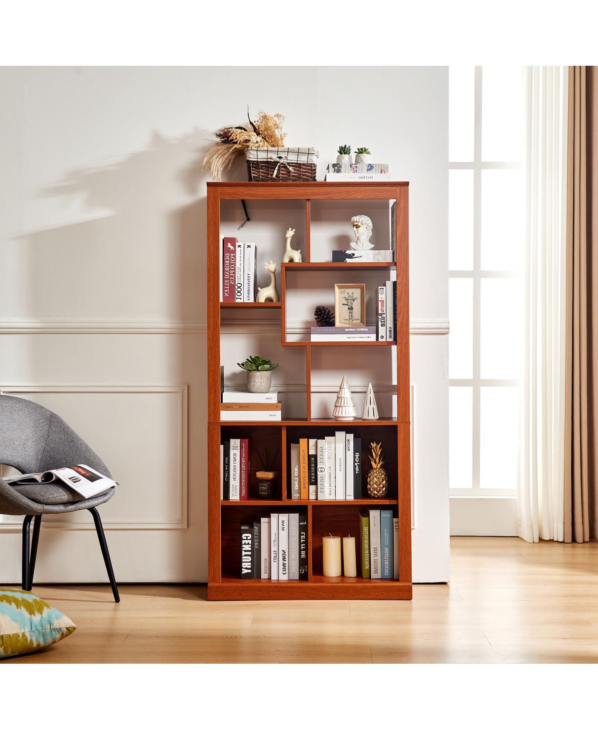 Streamdale Furniture Free Combination Wood Open Bookshelf with Anti-Tip Storage Organizer