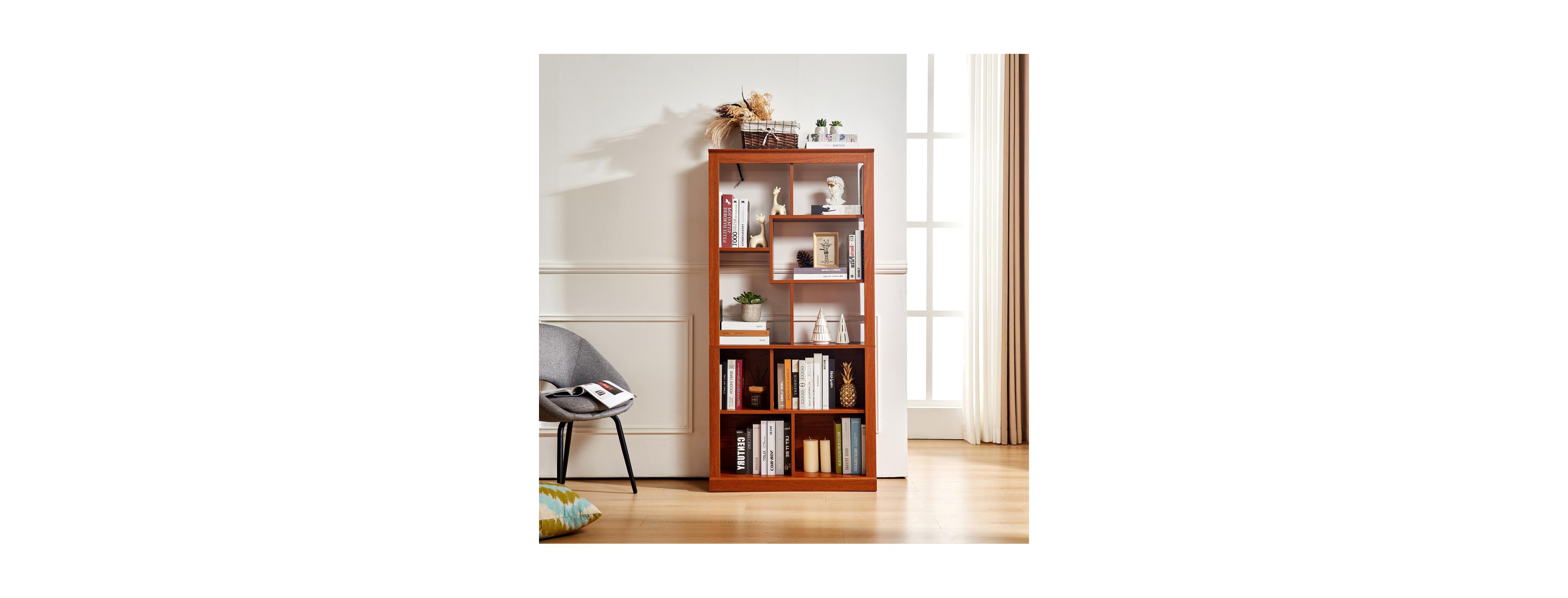 Streamdale Furniture Free Combination Wood Open Bookshelf with Anti-Tip Storage Organizer
