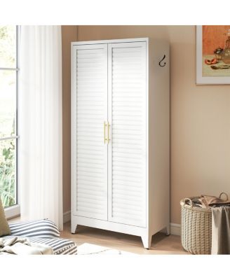 71" Tall 2-Door Metal Portable Wardrobe Closet