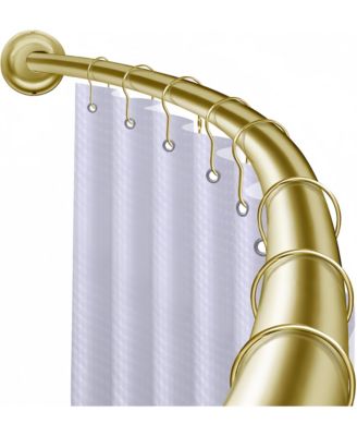 45-72" Wall Mounted Single Curved Shower Rod, Rust-Proof, Need Drilling