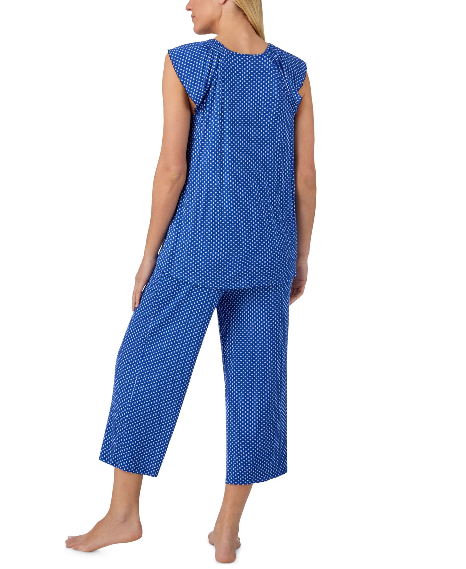 Women's Scoop Neck Top & Cropped Pajama Pants, 2-Piece Set