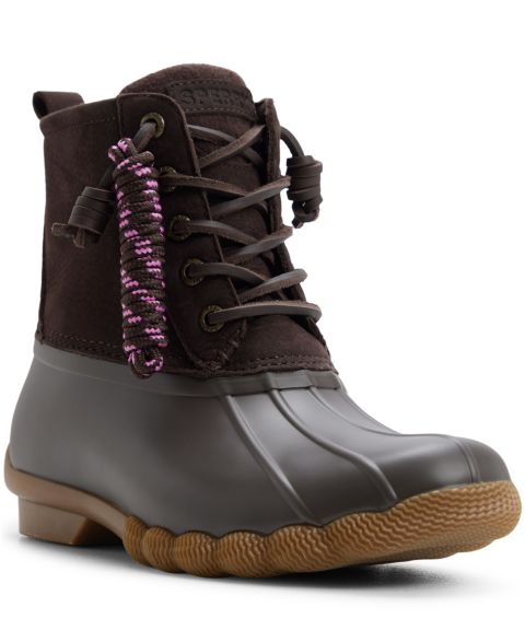 Женские ботинки Sperry Saltwater Lace-Up Duck Booties, цвет: Тёмный коричневый