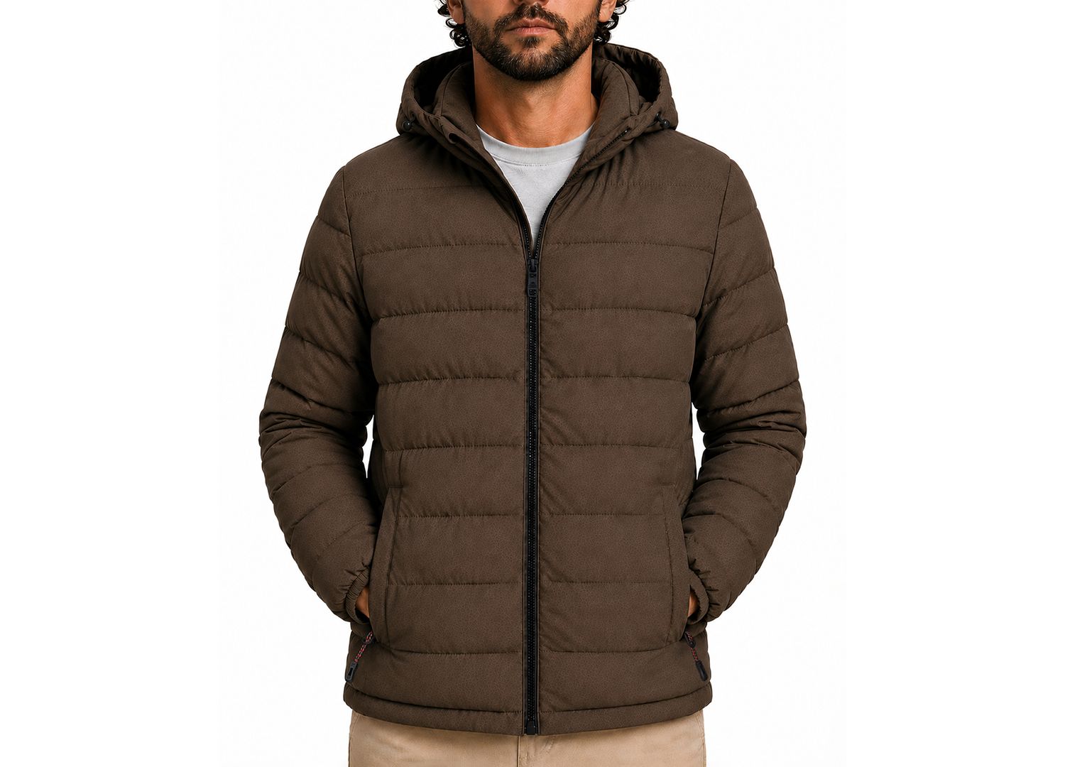 Men's Stretch Insulated Hooded Puffer Jacket