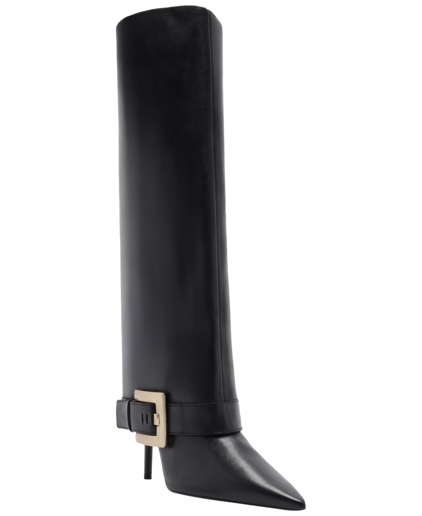 Женские ботинки Arezzo Kenny Mid Stiletto Buckle Dress Boots, цвет: Чёрный — фото 1