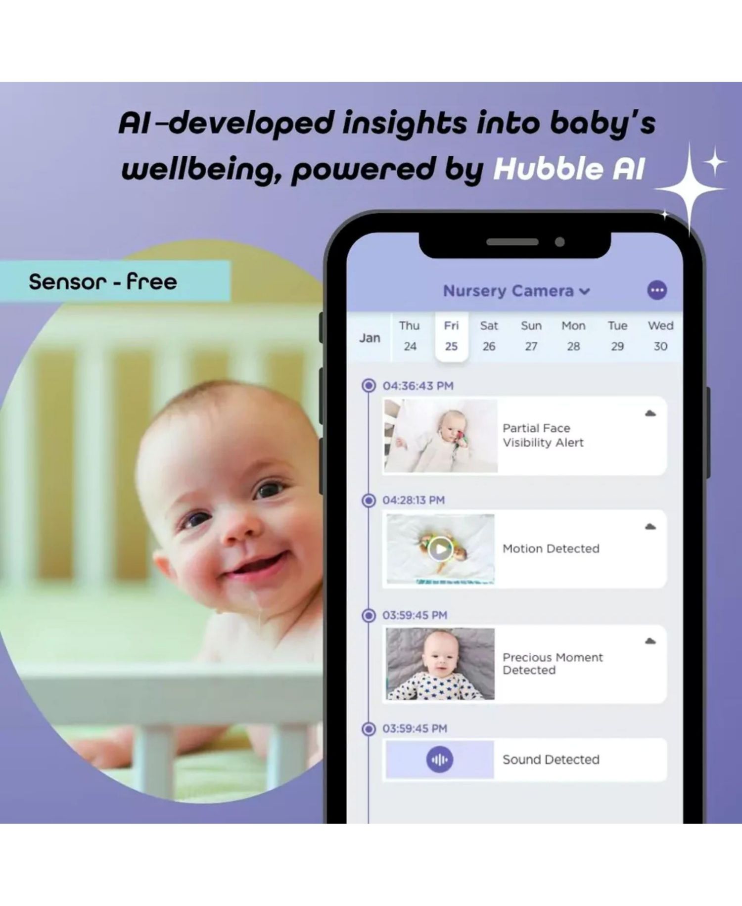 GoBaby AI Cam 2K UHD Baby Smart Baby Monitor with AI Ehanced Features