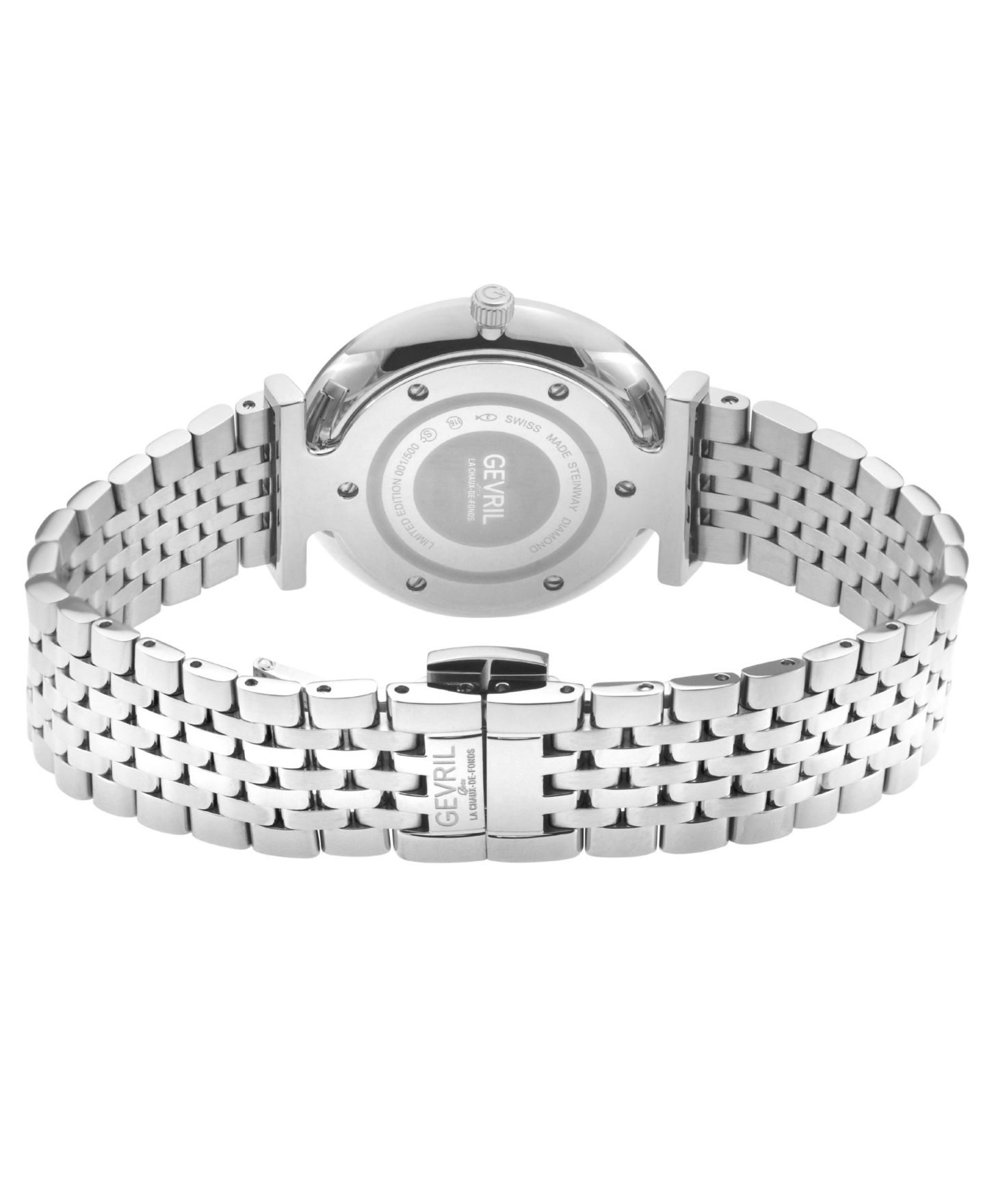 Женские часы Gevril Atelier 57 Swiss Quartz Diamond Silver Stainless Steel Bracelet Watch, цвет: Серебряный — фото 2