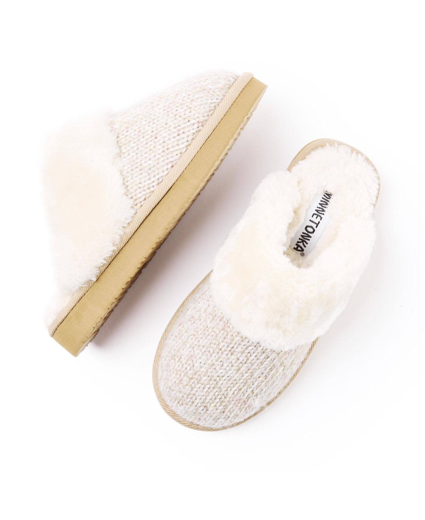 Женские тапочки Minnetonka Chesney Sparkle Knit Slipper, цвет: Рыжевато-коричневый — фото 3