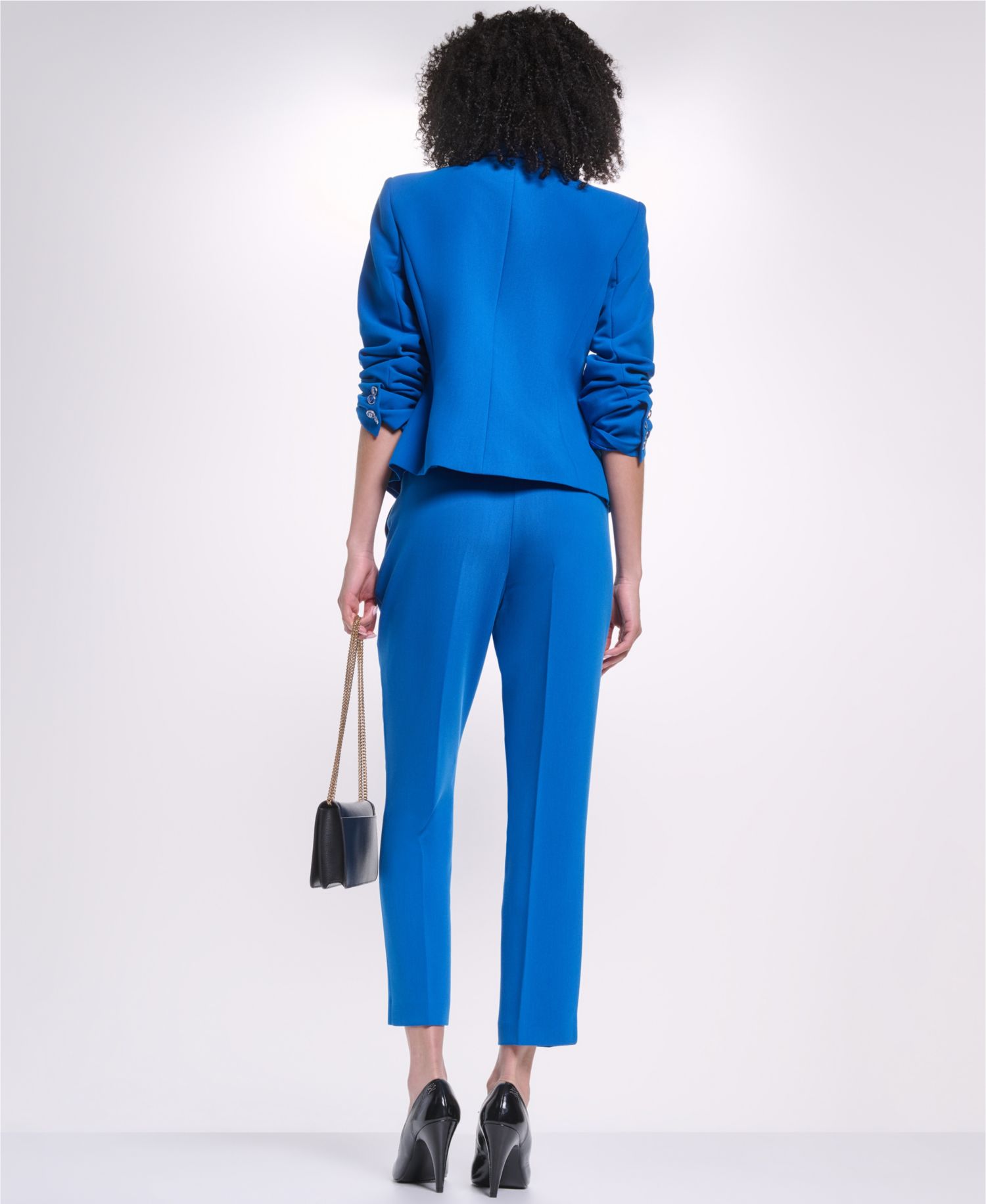Women's V-Neck Cropped Tailored Blazer