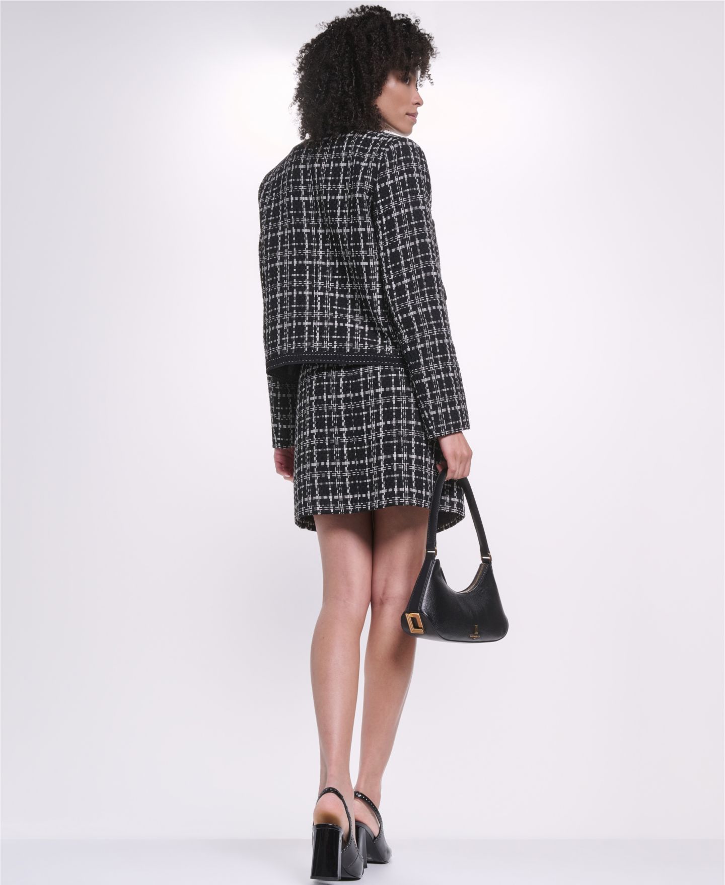 Женская куртка KARL LAGERFELD PARIS Cropped Open-Front, цвет: Чёрный — фото 11
