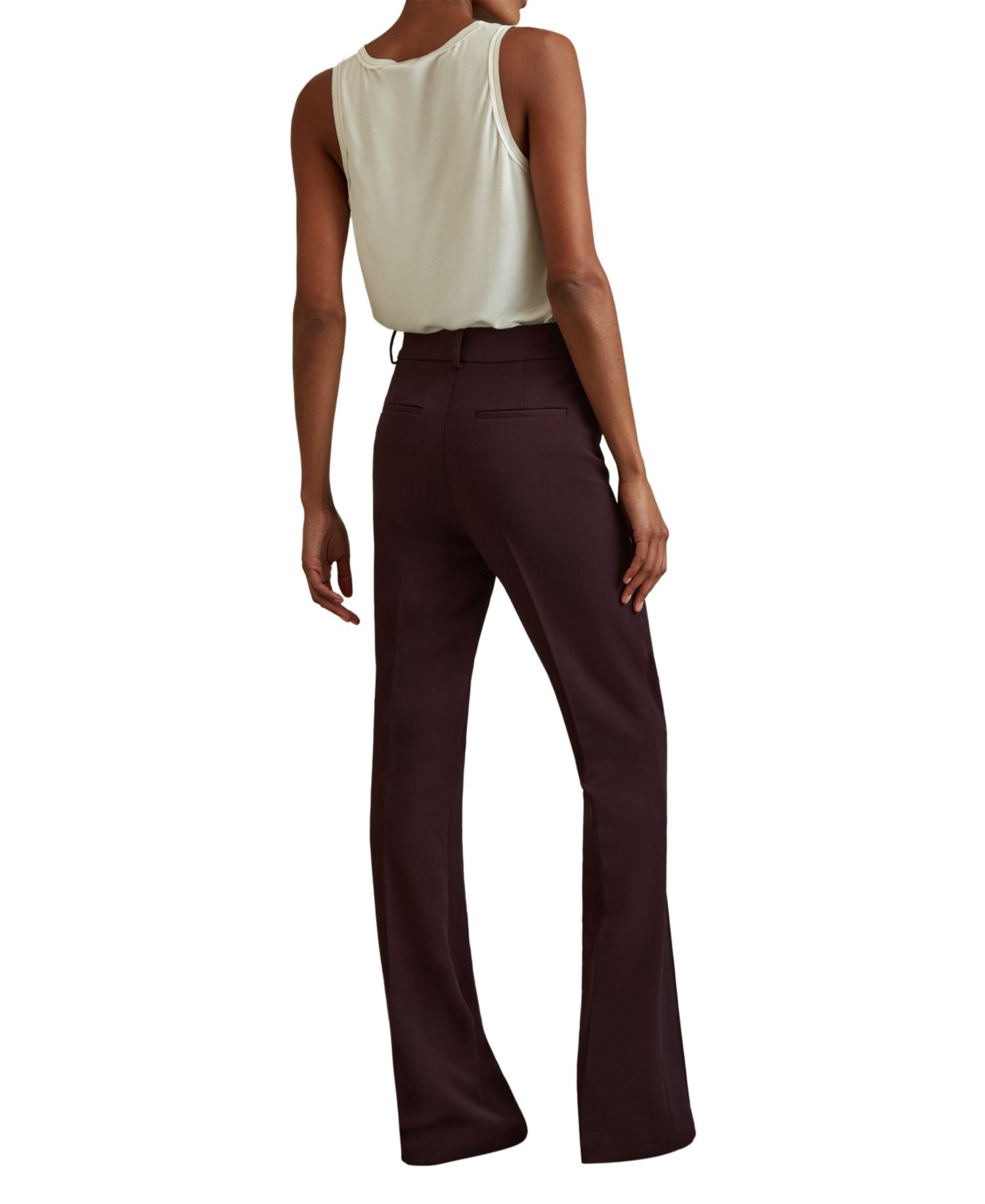 Women's Gabi Flared Mid-Rise Front-Pintuck Trousers