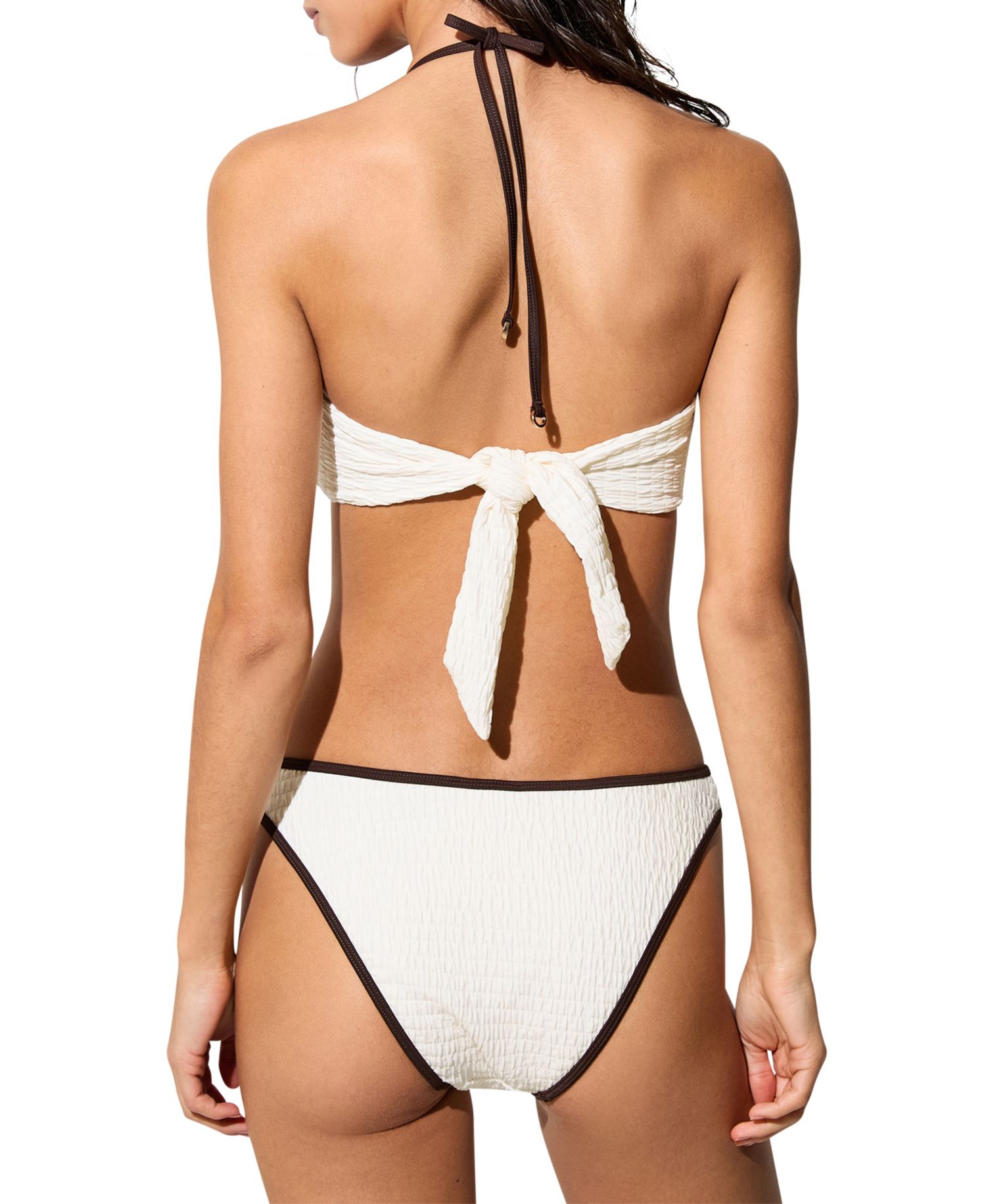 Women's Johannah Tipped Bandeau Shirred Bikini Top