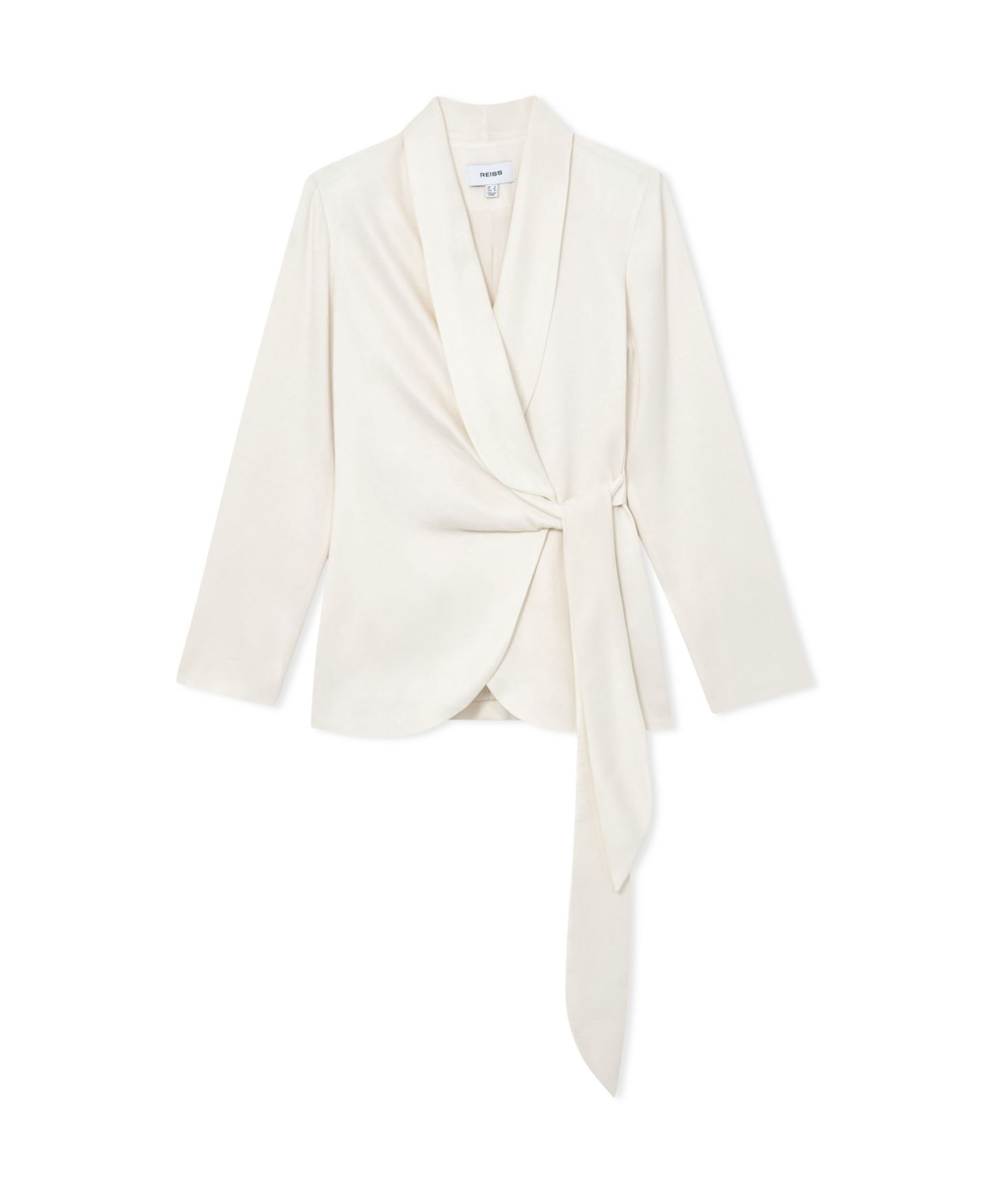 Женский пиджак REISS Clover Wrap-Style Shawl-Lapel Blazer, цвет: Белый — фото 5
