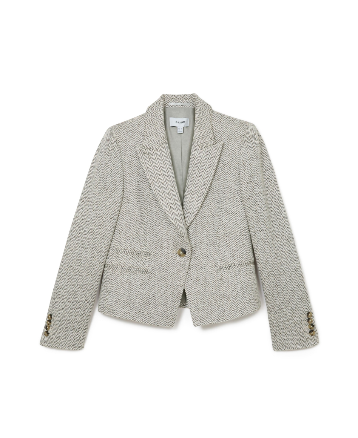 Reiss Women's Ezra Herringbone Cropped Suit Blazer