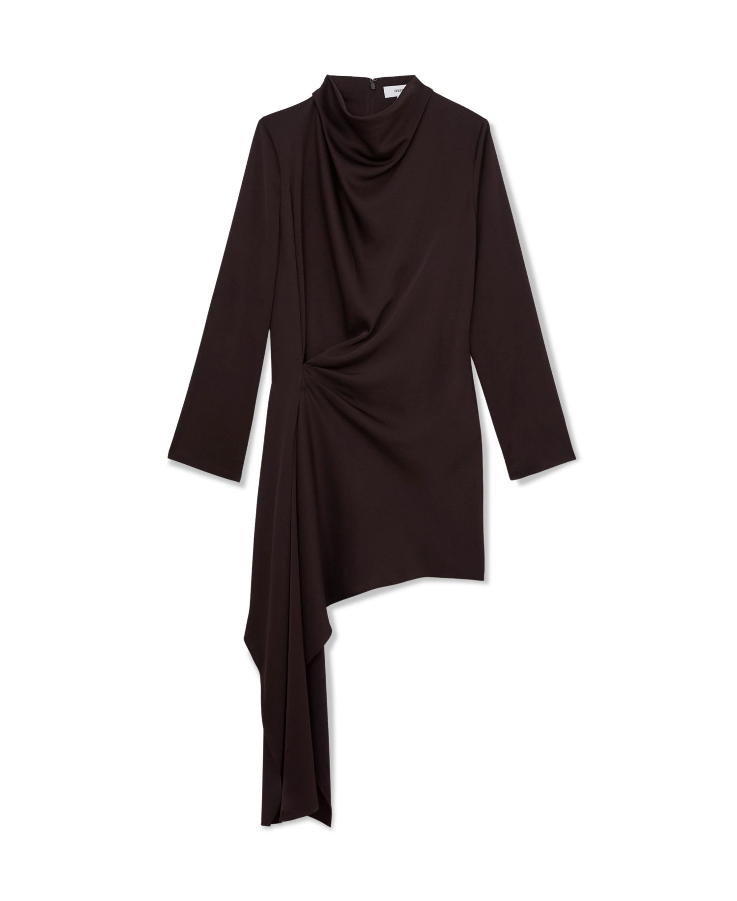 Women's Bethany Long-Sleeve Cowl Neck Asymmetric Hem Mini Dress