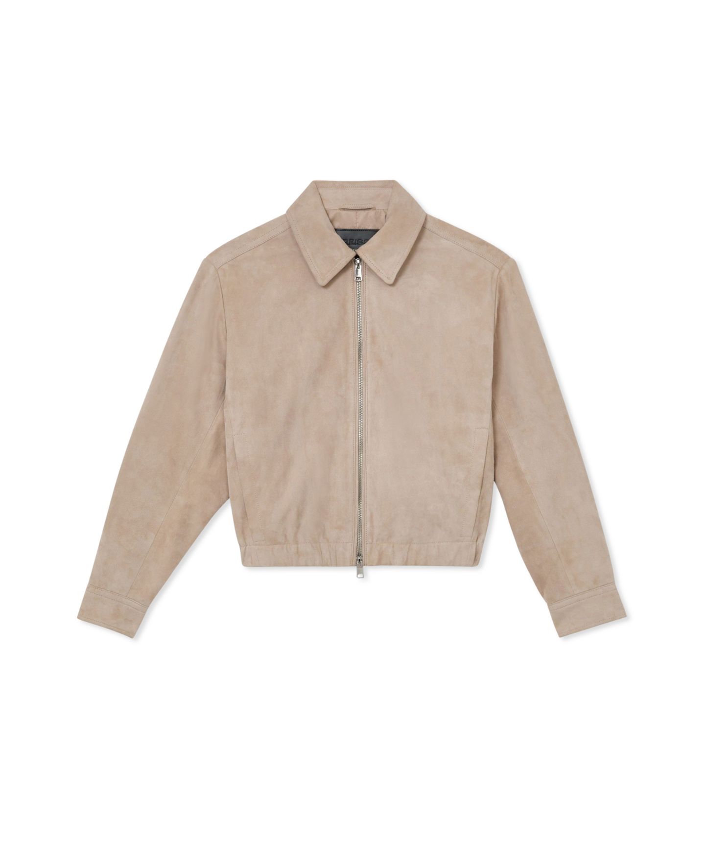 Женская куртка REISS Lottie Suede Cropped Collared Bomber, цвет: Нейтральный — фото 4