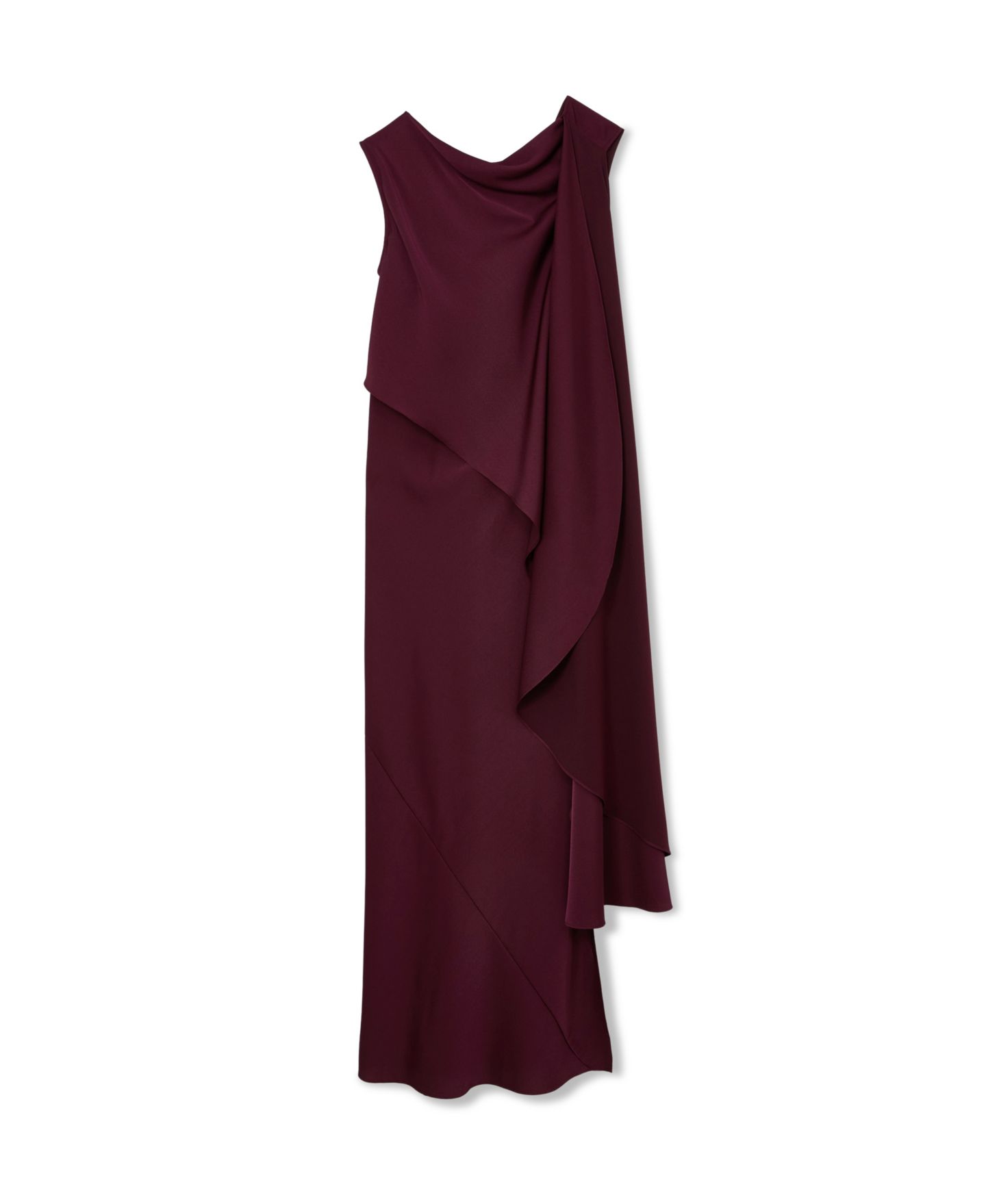 Женское платье REISS Winnie Asymmetric Maxi, цвет: Ягодный красный — фото 5