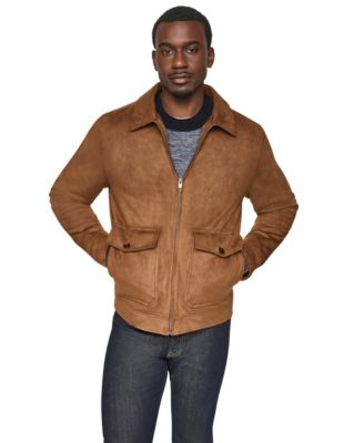 Men's Faux Suede Zip-Front Hipster Jacket