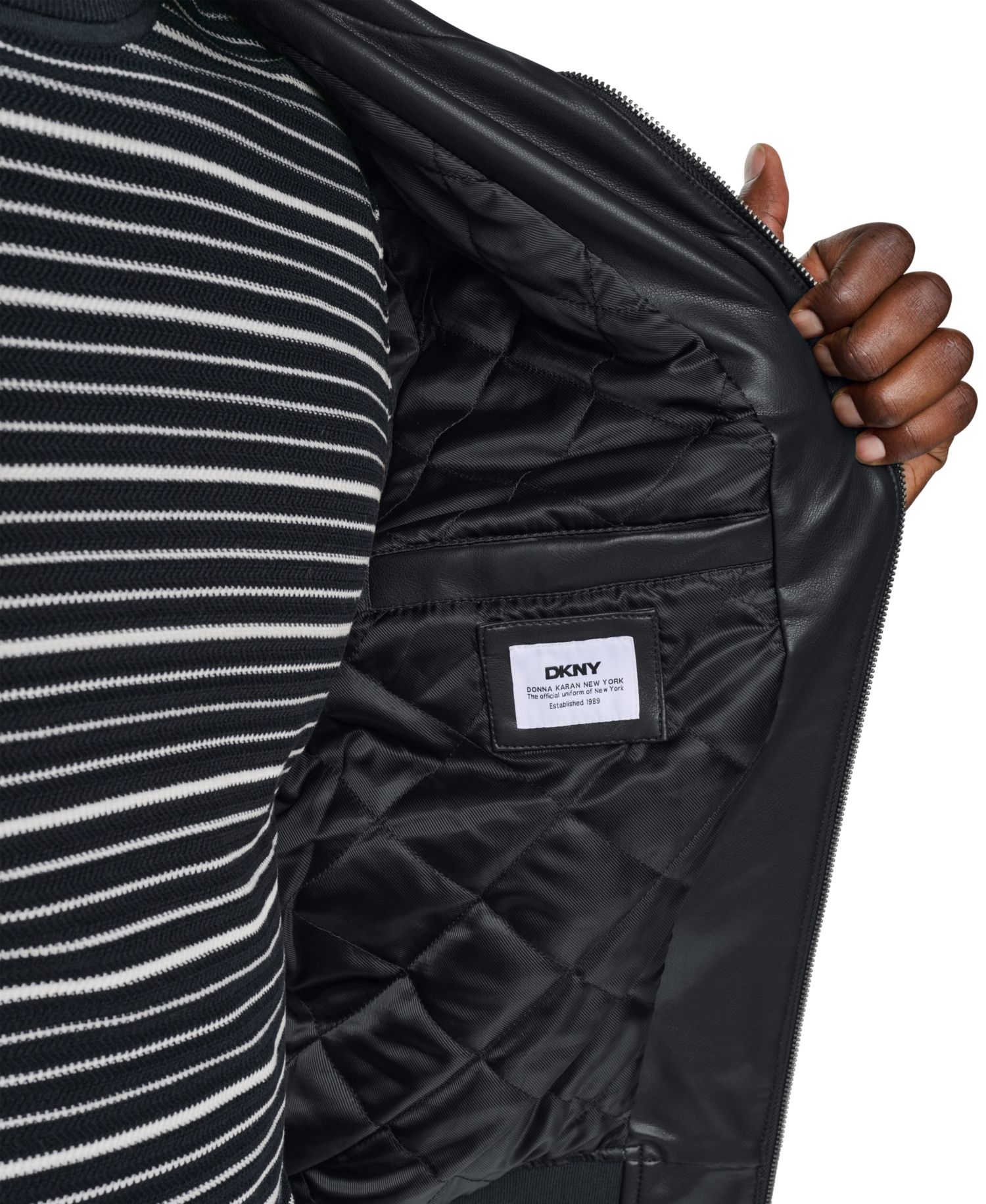 Men's Faux Leather Bomber Jacket