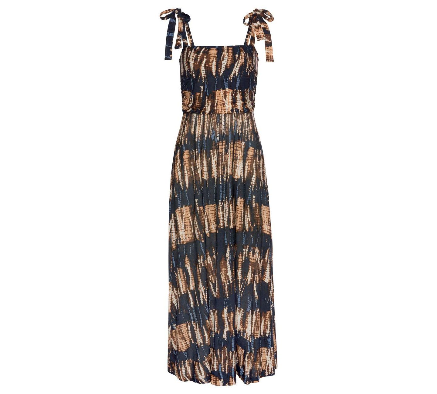 Женское платье LASCANA Viscose Tropical Print Tie Strap Slit Halter-Neck Maxi, цвет: Open Miscellaneous — фото 2