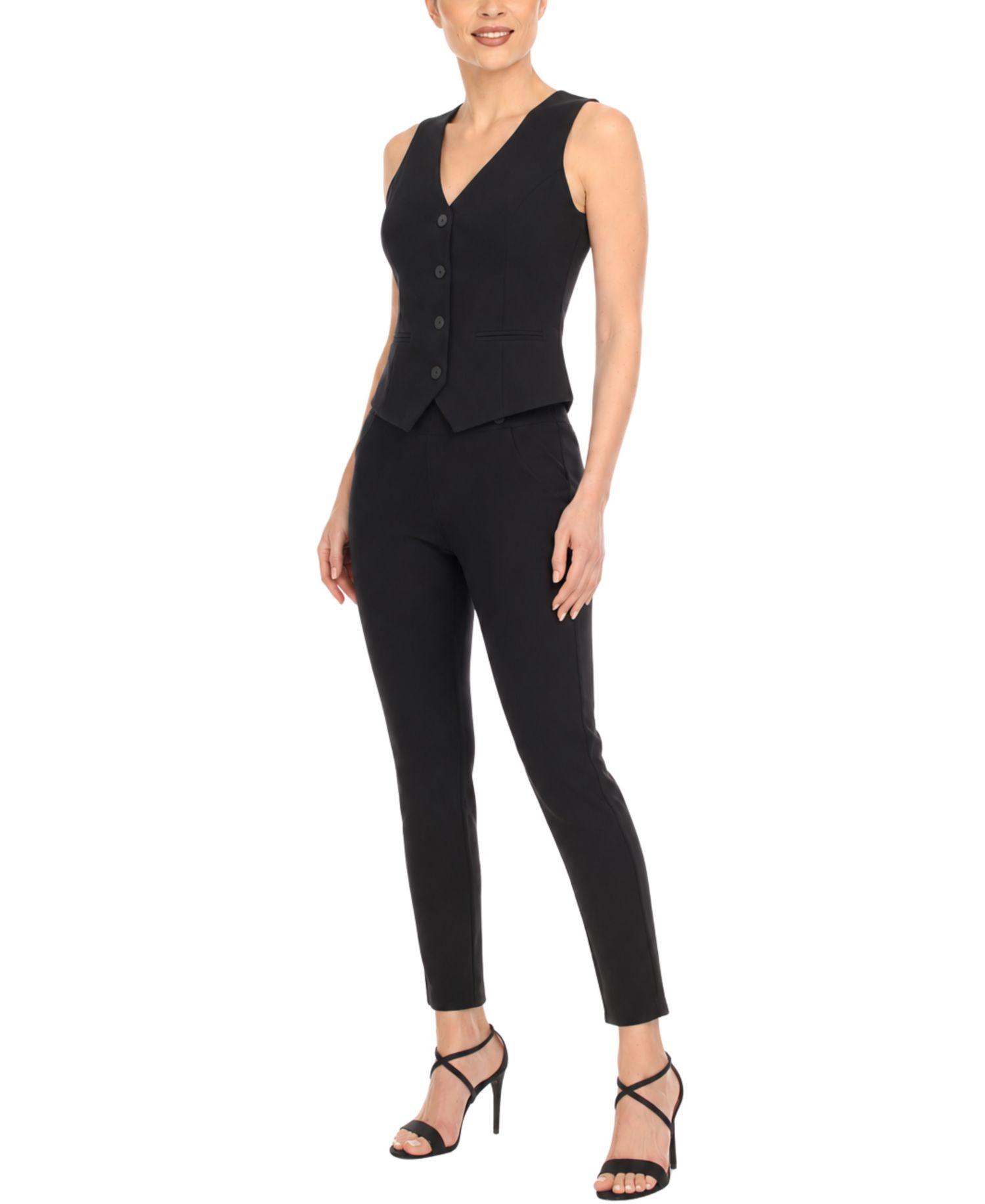Women's Tailored Vest Ankle Pants Matching Set
