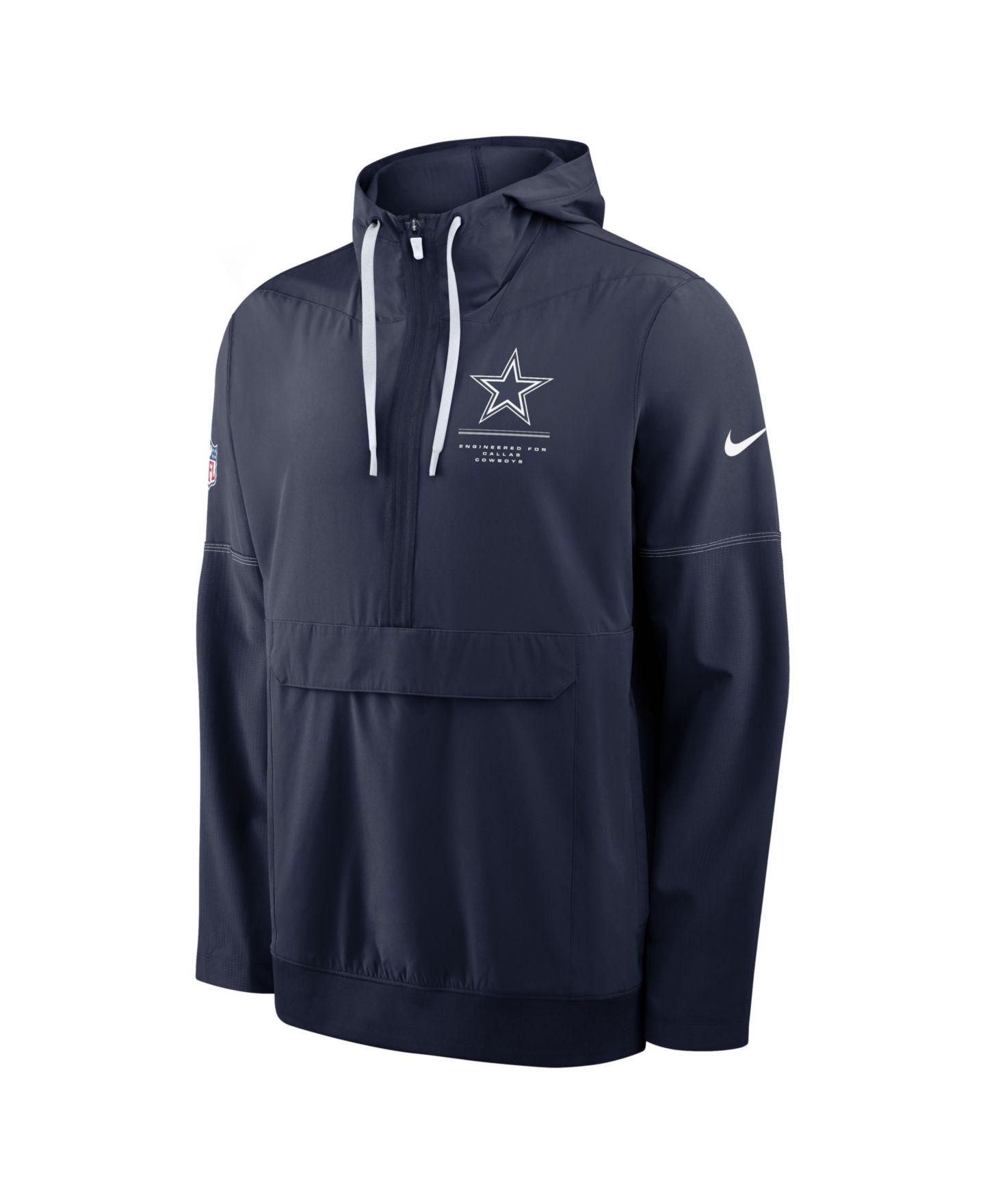 Мужское худи Nike Navy Dallas Cowboys Sideline Anorak Half-Zip — фото 2