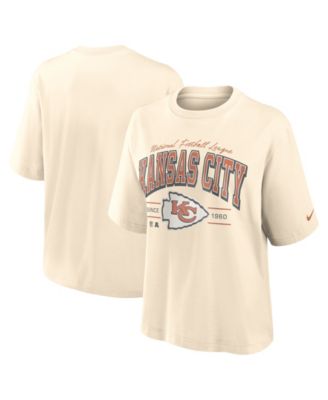 Women's Cream Kansas City Chiefs Vintage Mod Boxy T-Shirt