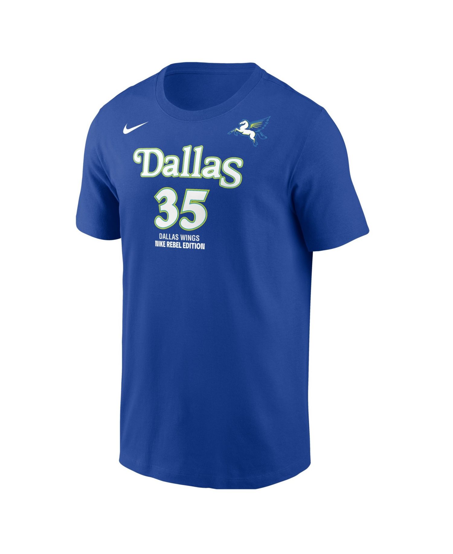 Men's Azzi Fudd Blue Dallas Wings Name & Number Rebel Edition T-Shirt